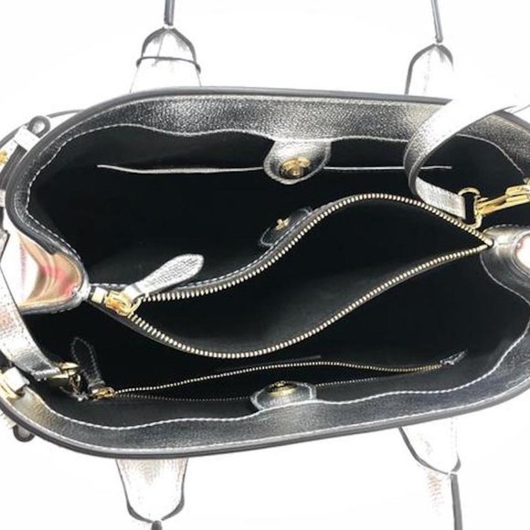 NWT BURBERRY LEATHER HOUSE CHECK BANNER DERBY MEDIUM TOTE BAG - Picture 7 of 13